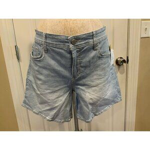 Pilcro and the Letterpress Blue & White Striped "Hyphen Fit" Shorts, Size 28